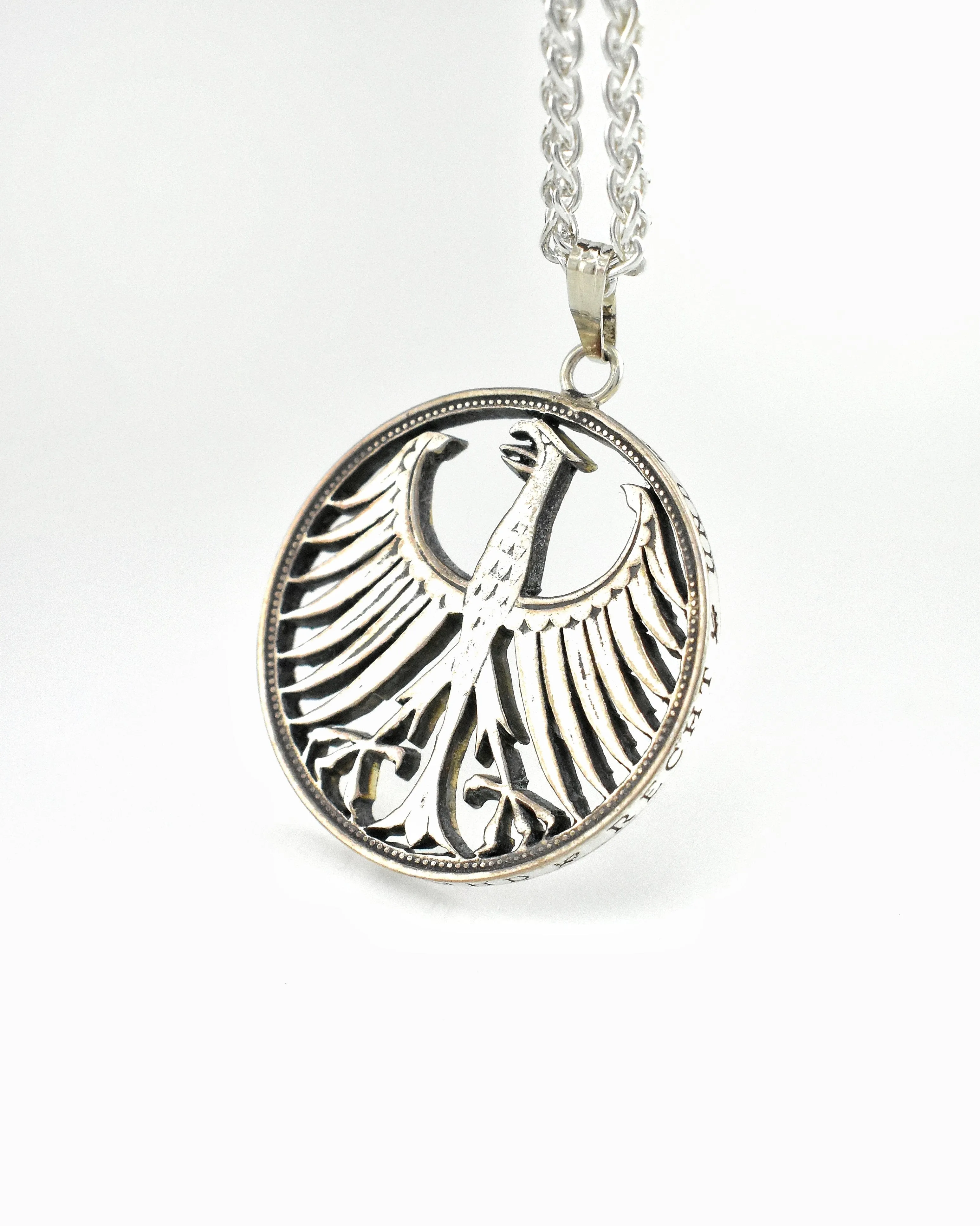 Germany - Silver Screaming Eagle Cut Coin Pendant