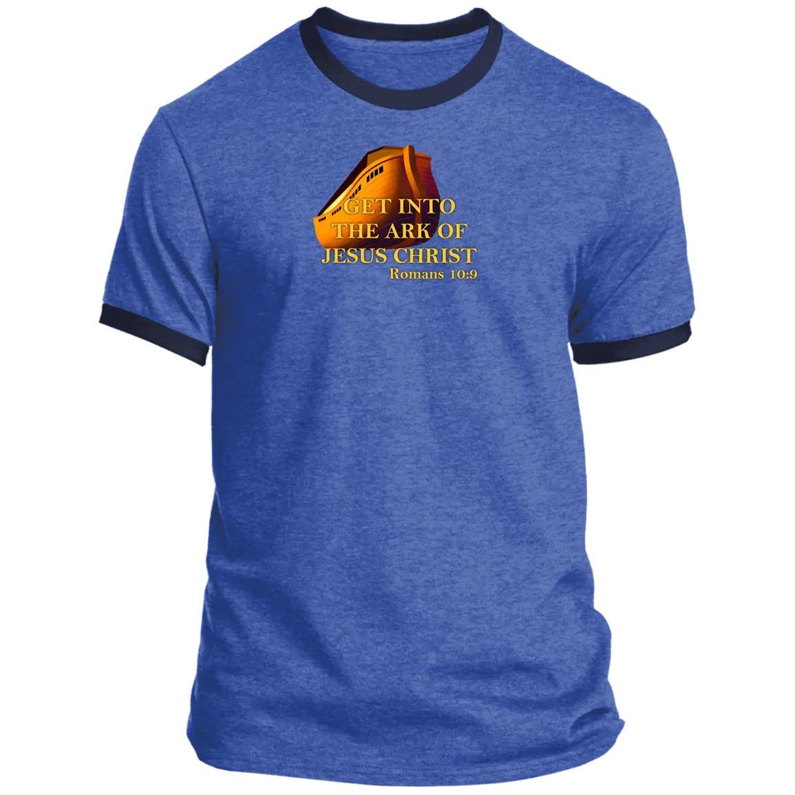 Get Into the Ark of Jesus Christ Men’s Ringer Tee