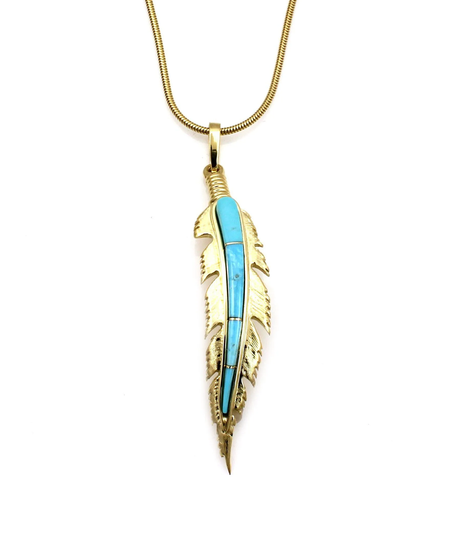 Gold Feather Pendant