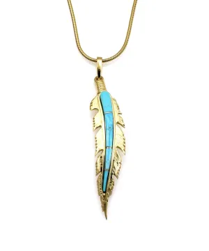 Gold Feather Pendant
