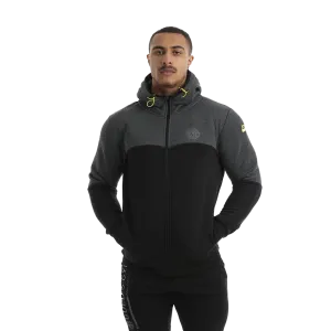 Golds Gym Full Zip Hooded Sweater - Black/Charcoal