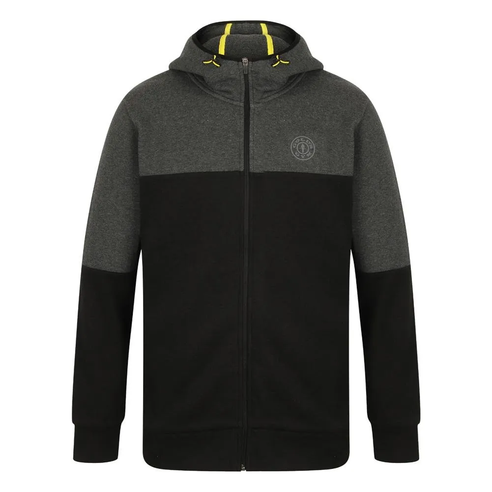 Golds Gym Full Zip Hooded Sweater - Black/Charcoal
