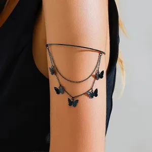 Gothic Midnight Butterfly Arm Bracelet