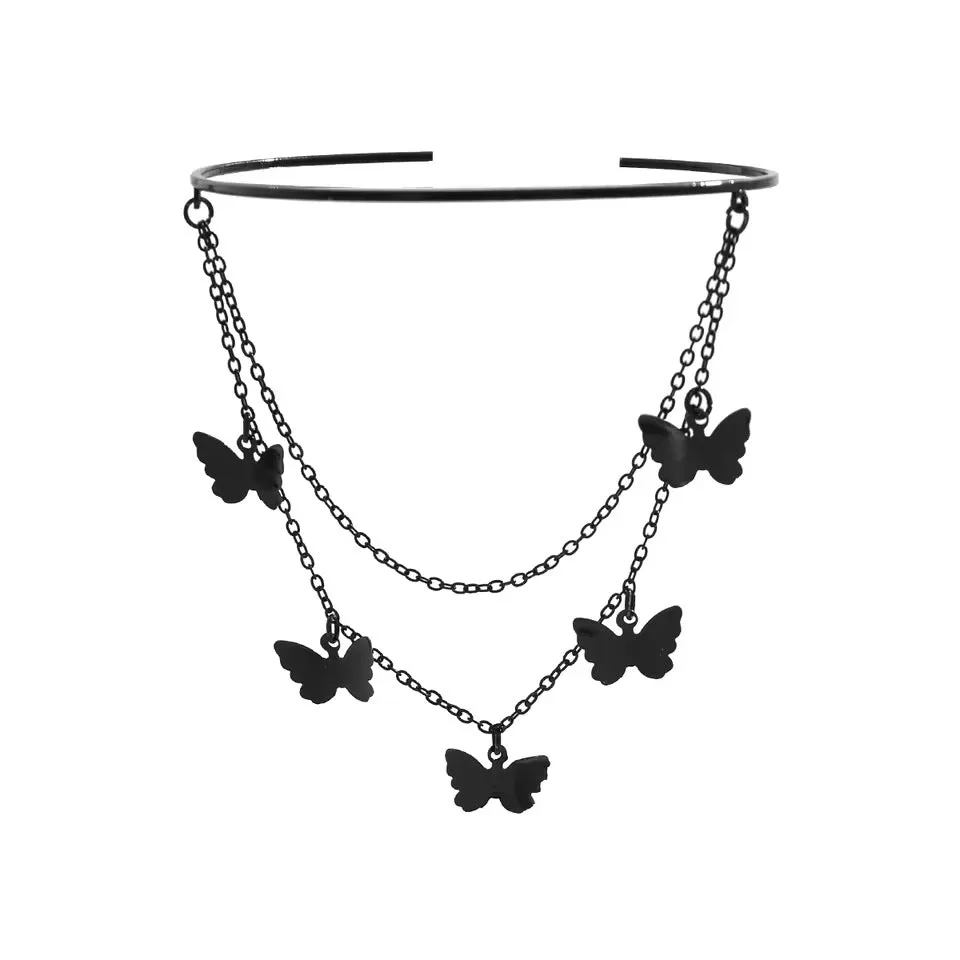 Gothic Midnight Butterfly Arm Bracelet