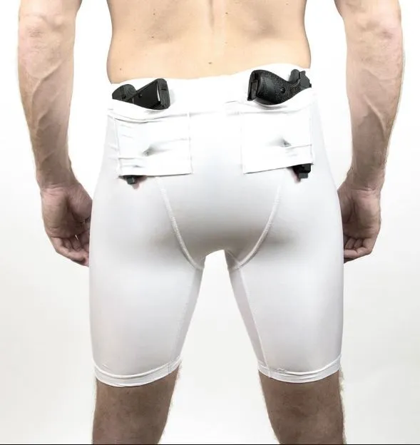 Graystone Concealed Carry Men's Compression Shorts - Spandex Shorts with Two Pistol Pockets