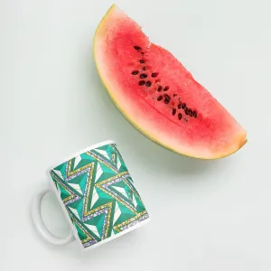 Green African Print Mug