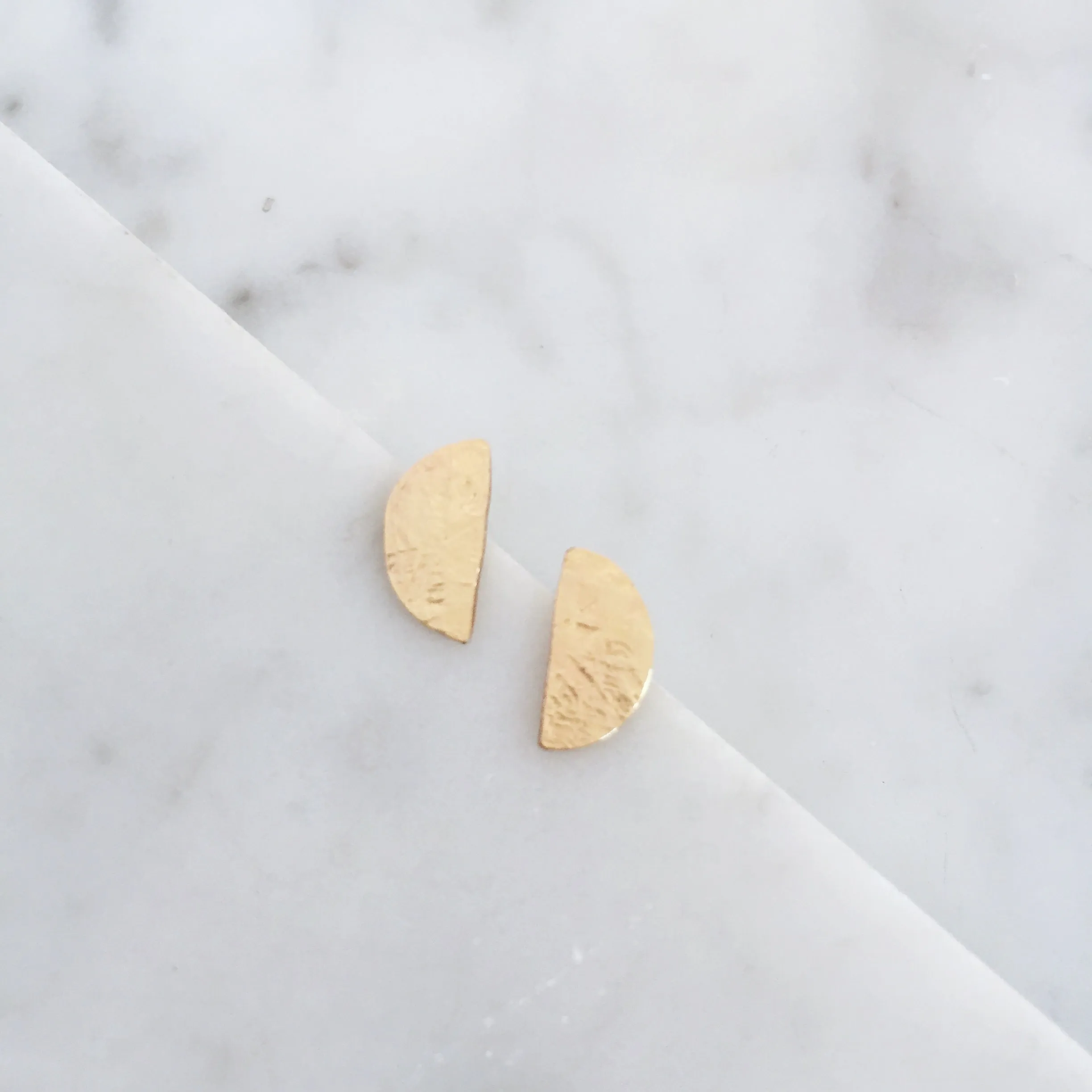 Half moon stud earrings