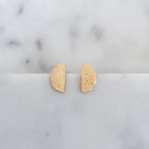 Half moon stud earrings