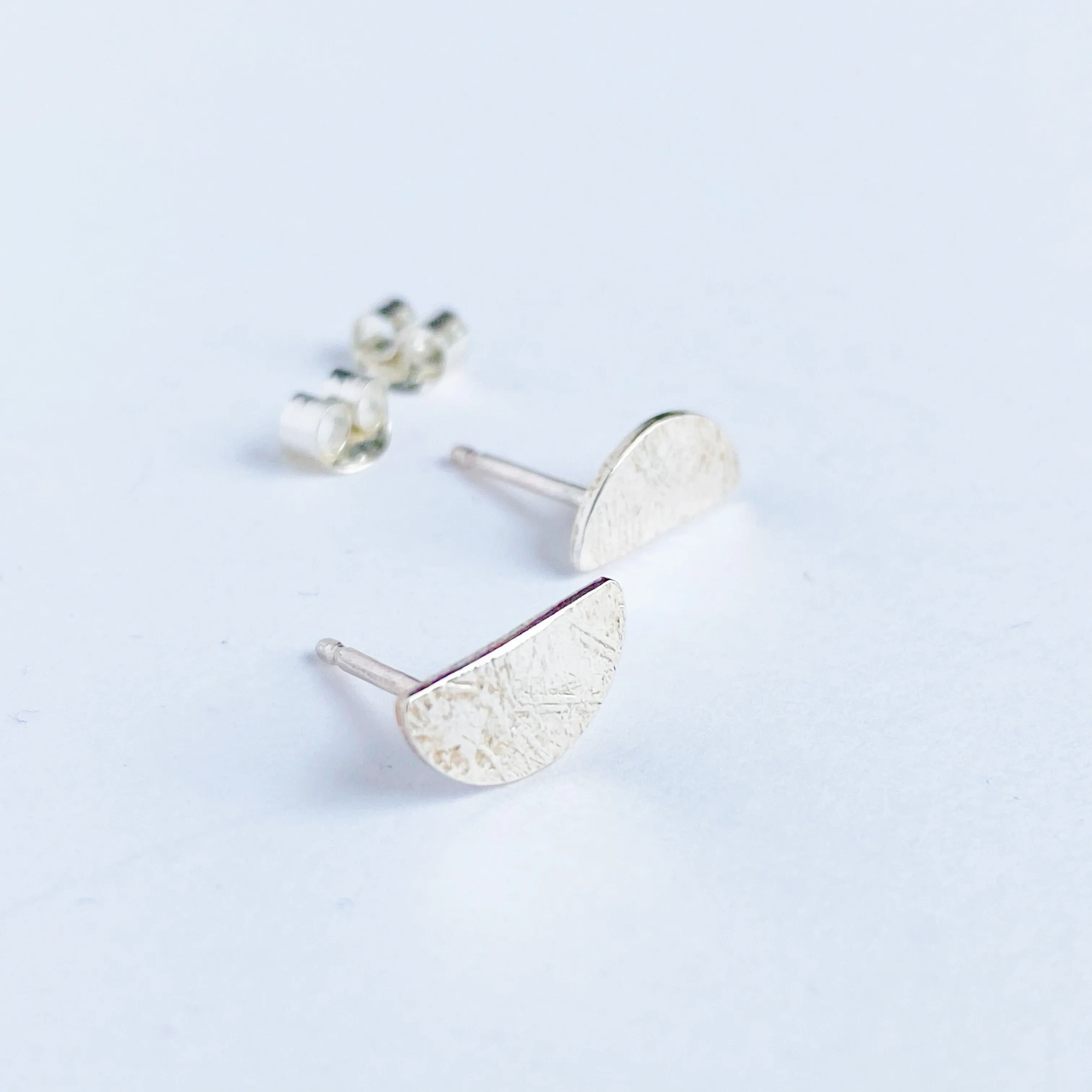 Half moon stud earrings