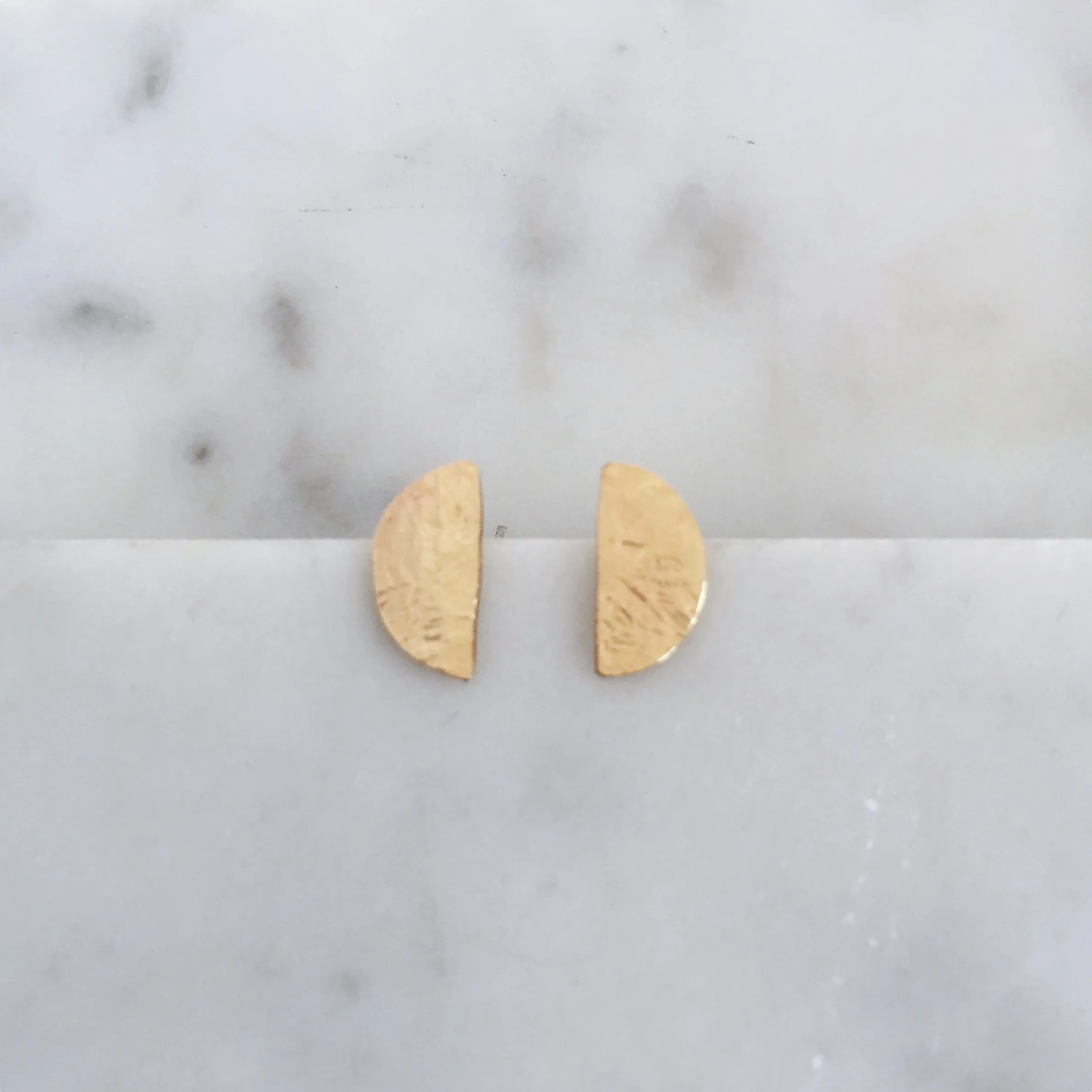 Half moon stud earrings