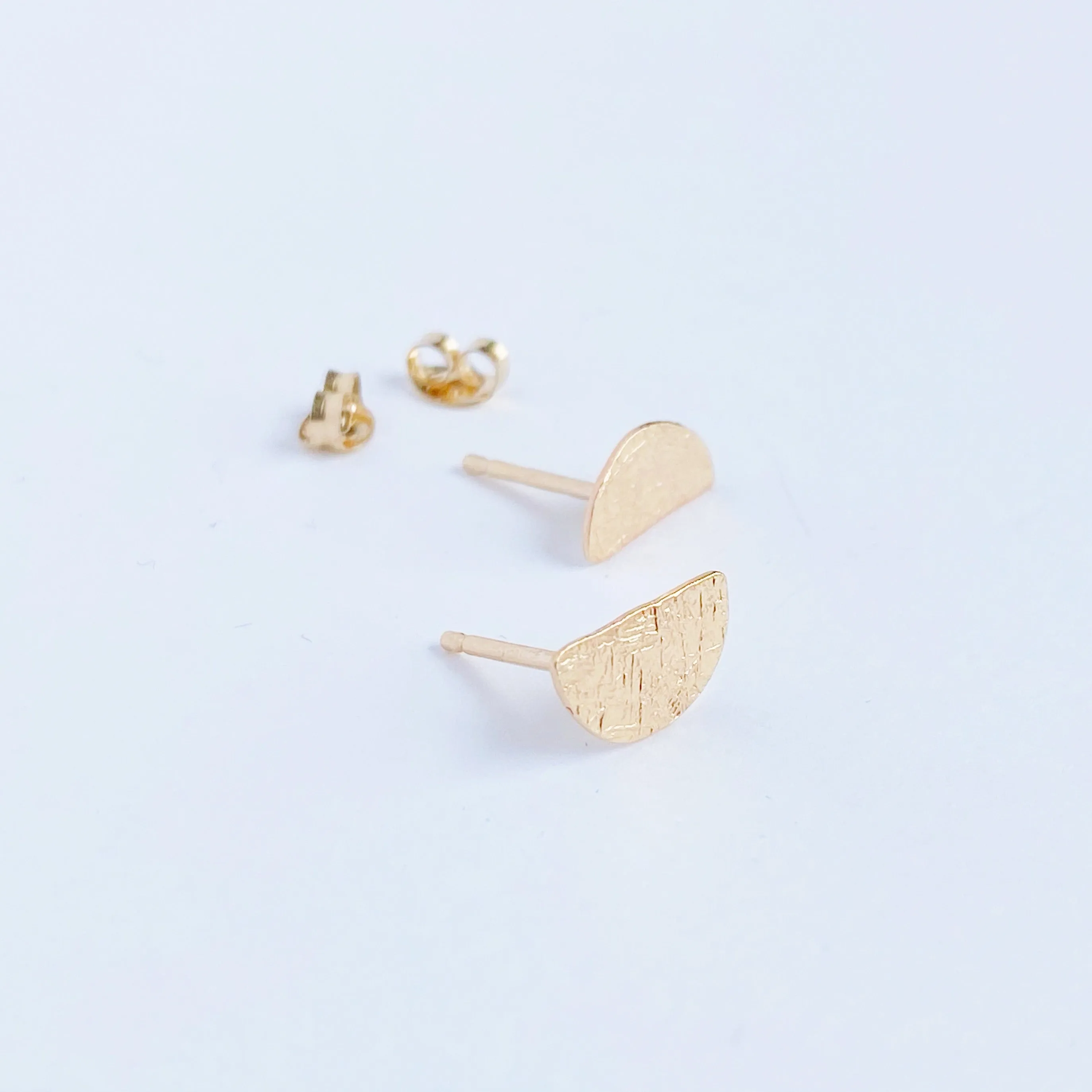 Half moon stud earrings