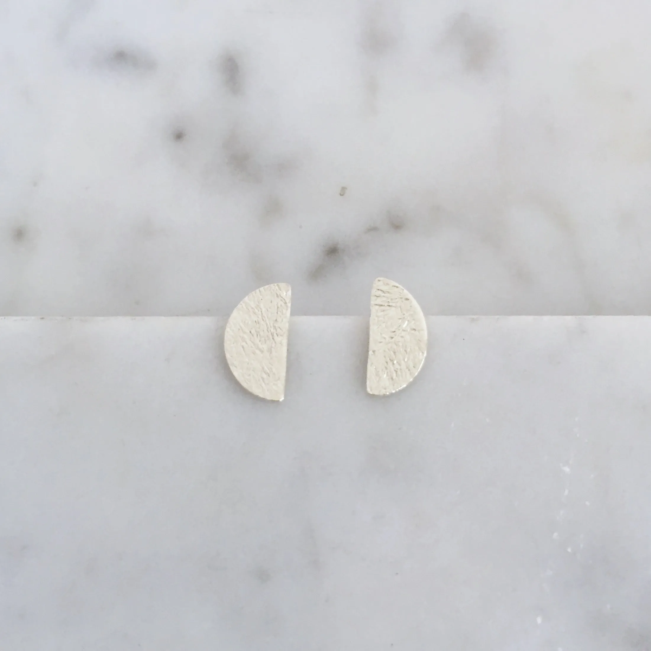 Half moon stud earrings