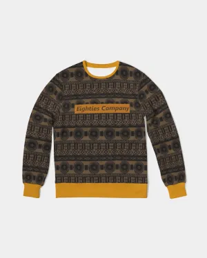 Hatchi Tribal Print Men's Classic French Terry Crewneck Pullover