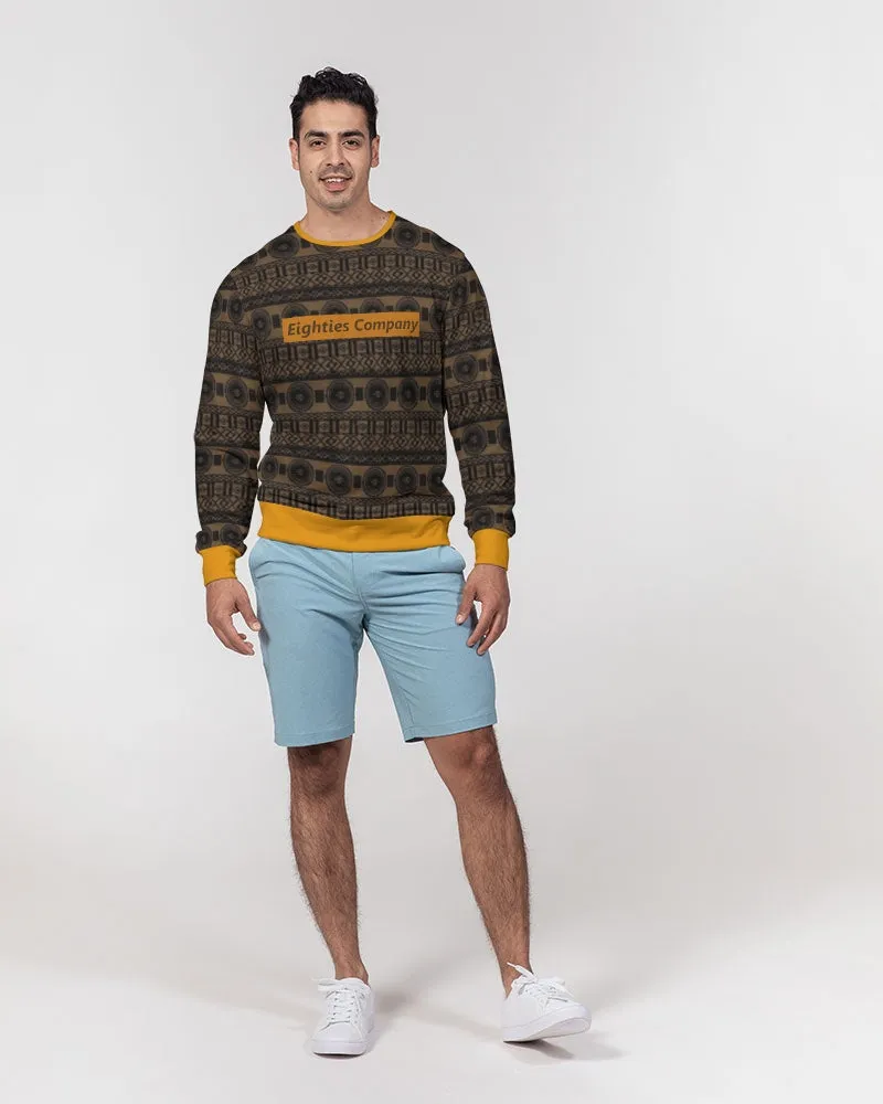 Hatchi Tribal Print Men's Classic French Terry Crewneck Pullover
