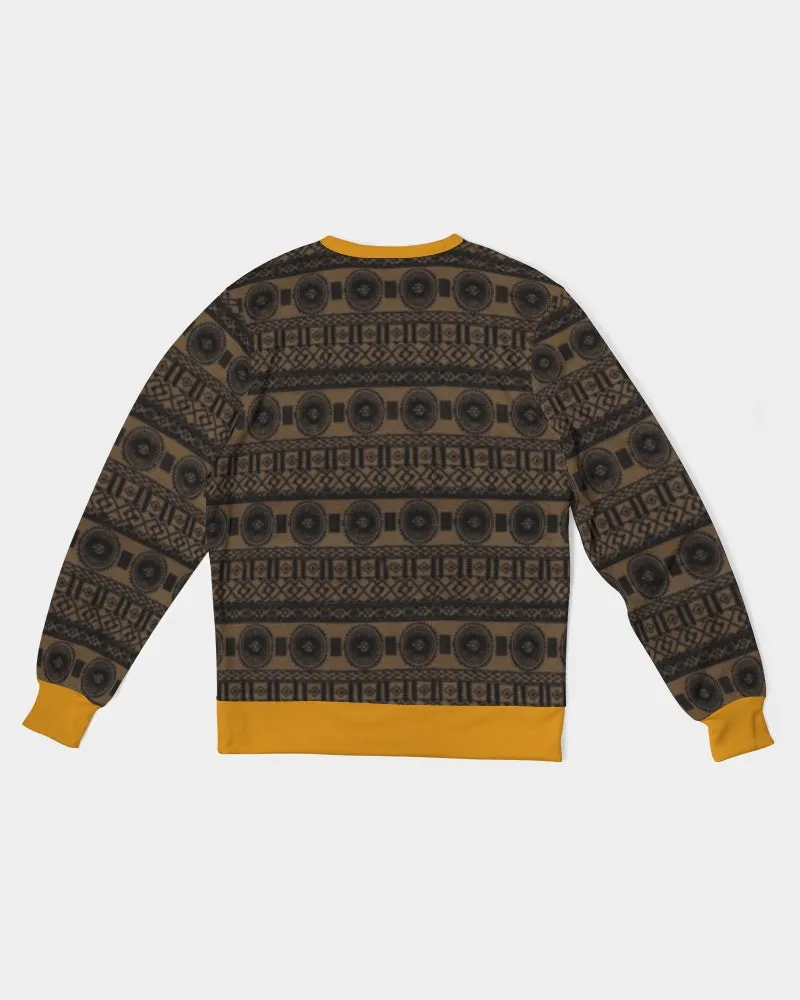 Hatchi Tribal Print Men's Classic French Terry Crewneck Pullover