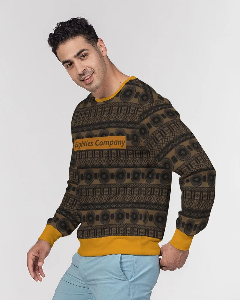Hatchi Tribal Print Men's Classic French Terry Crewneck Pullover