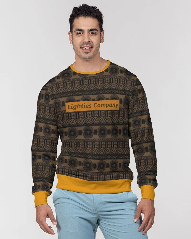 Hatchi Tribal Print Men's Classic French Terry Crewneck Pullover