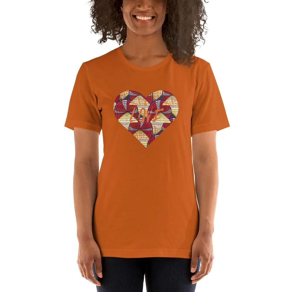 Heart African Color Print Short-Sleeve Unisex T-Shirt