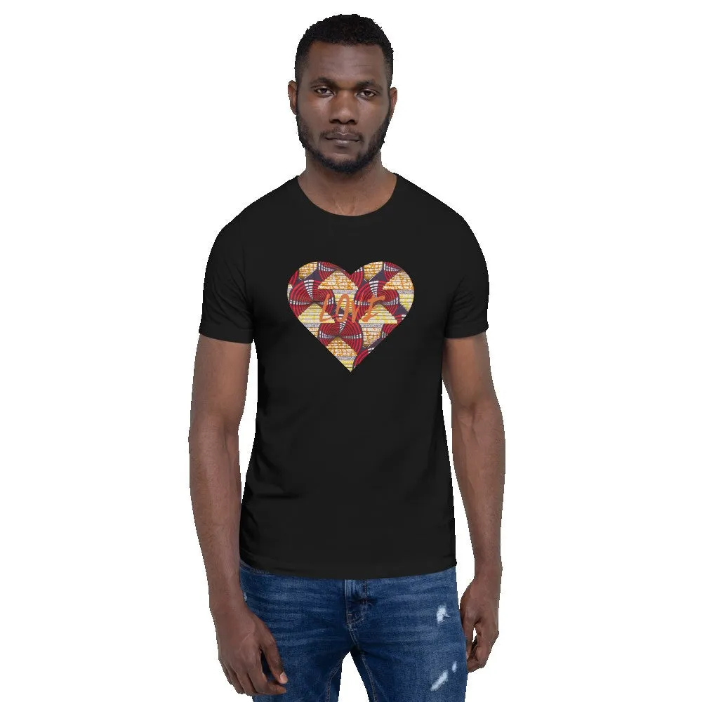 Heart African Color Print Short-Sleeve Unisex T-Shirt