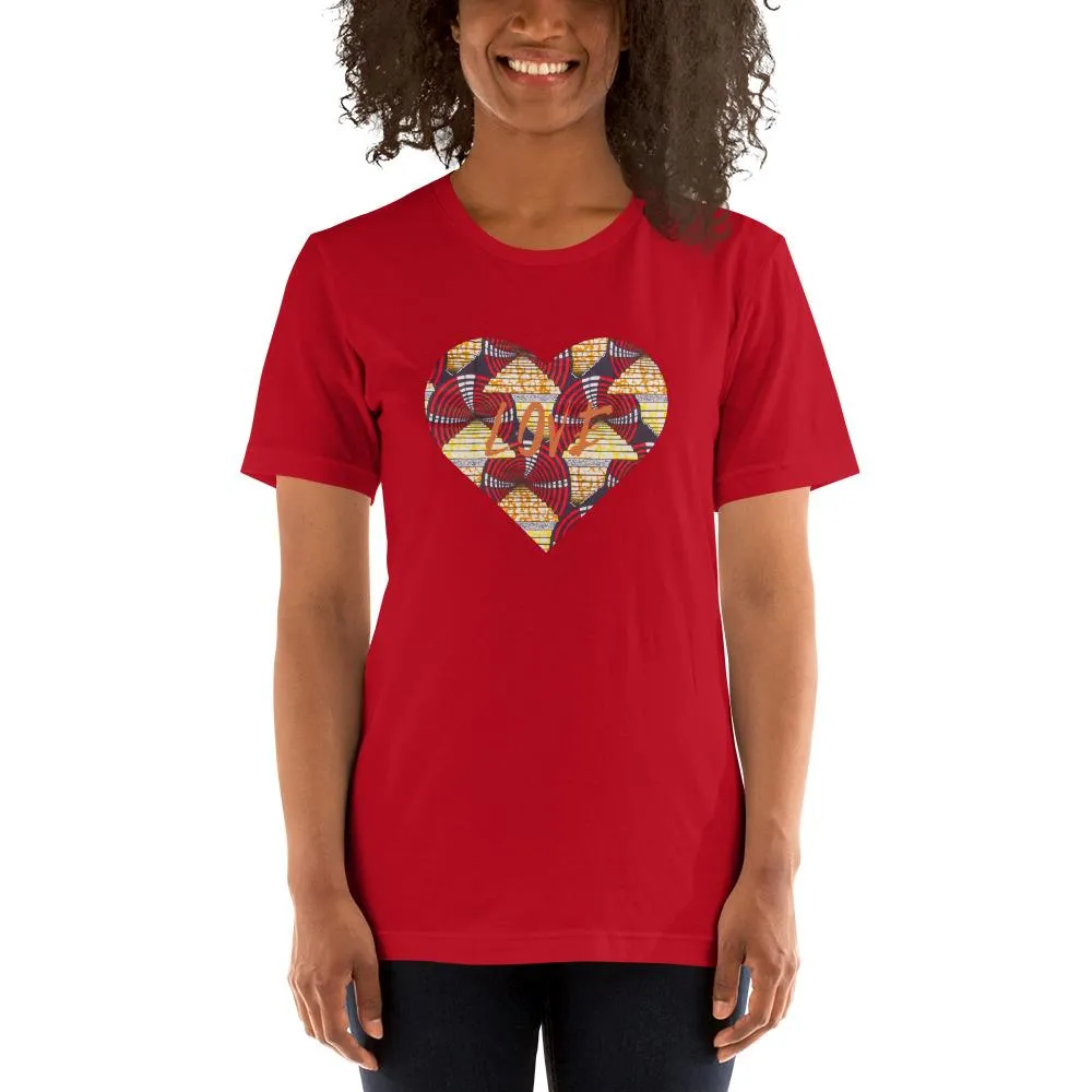 Heart African Color Print Short-Sleeve Unisex T-Shirt