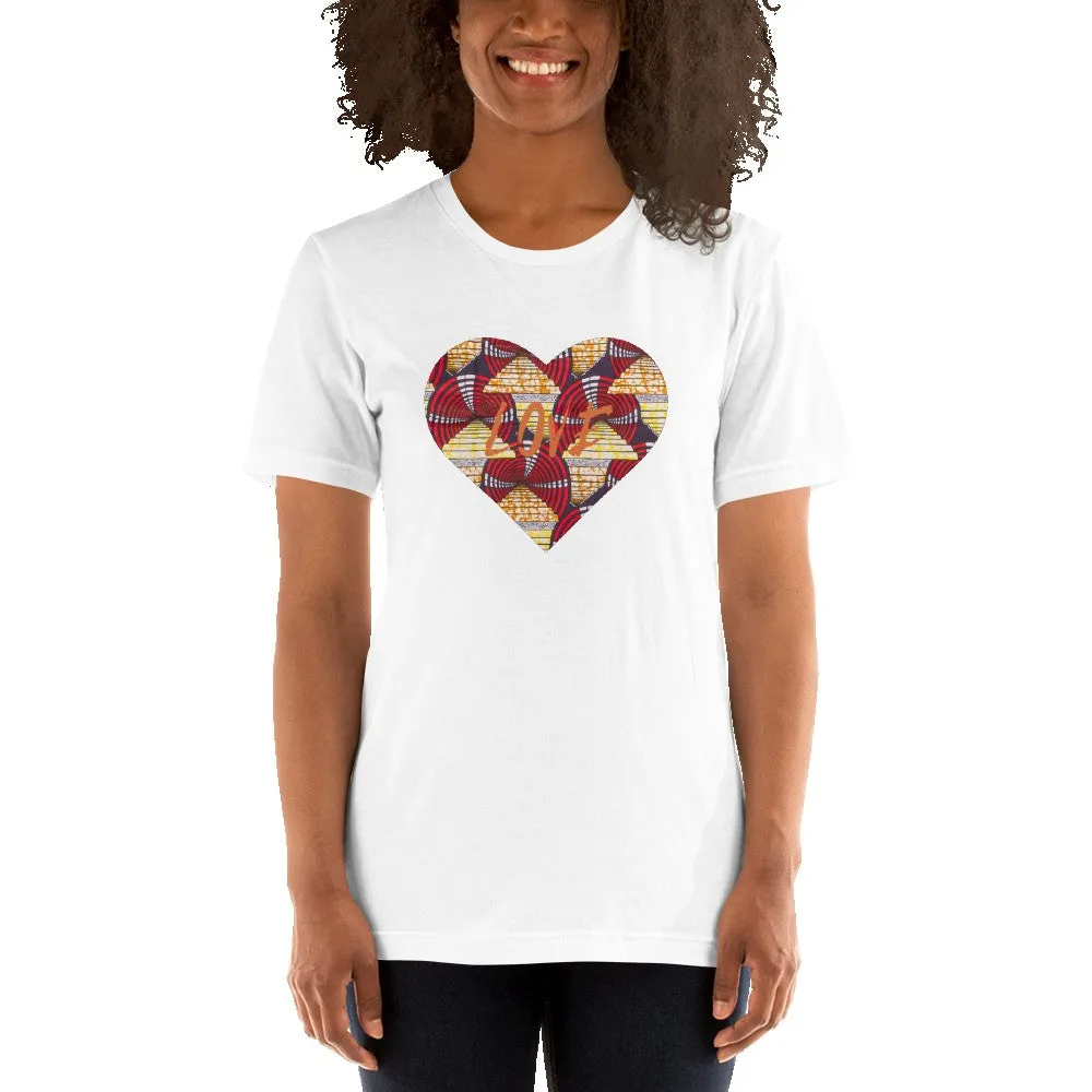 Heart African Color Print Short-Sleeve Unisex T-Shirt