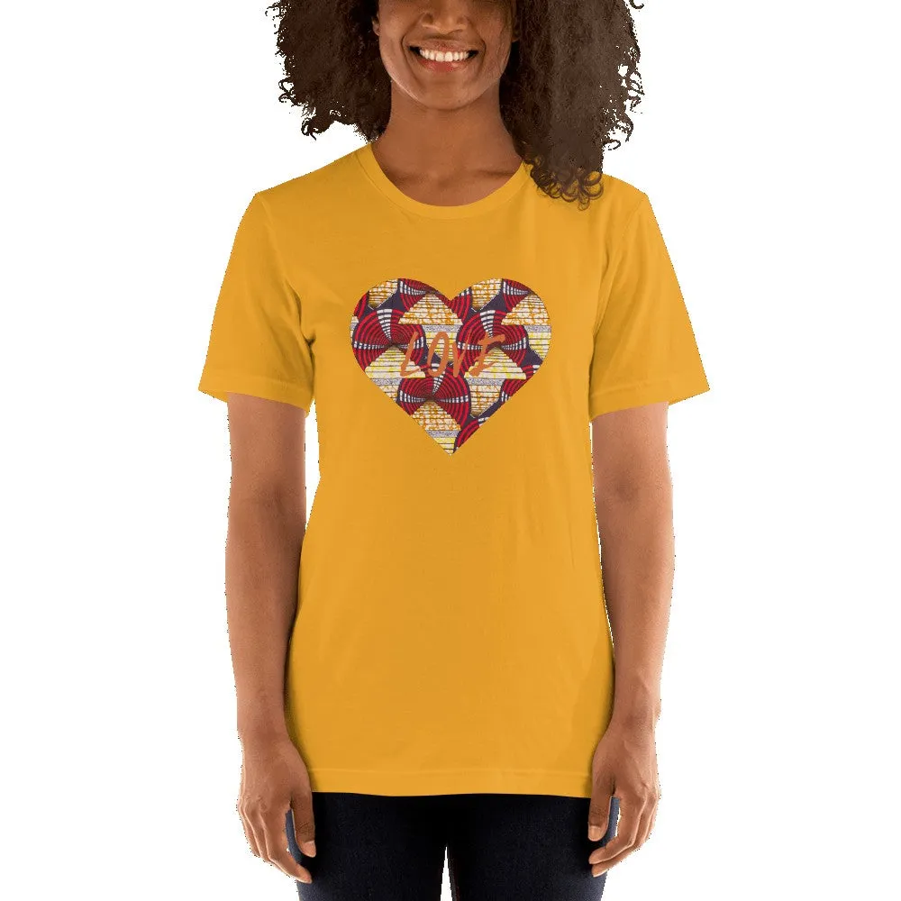 Heart African Color Print Short-Sleeve Unisex T-Shirt