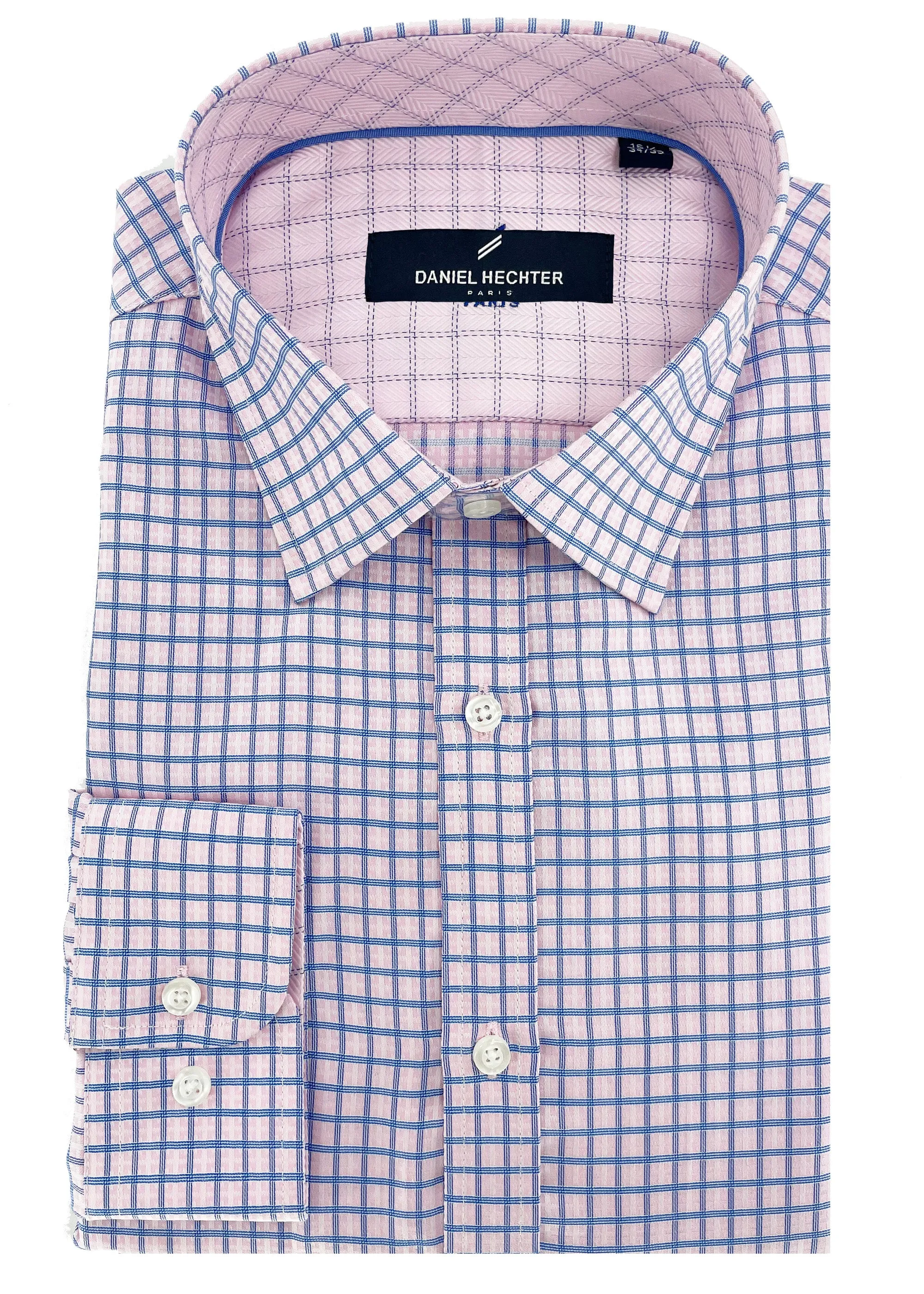 Hechter Paris Gingham Slim Fit Dress Non-Iron Shirt
