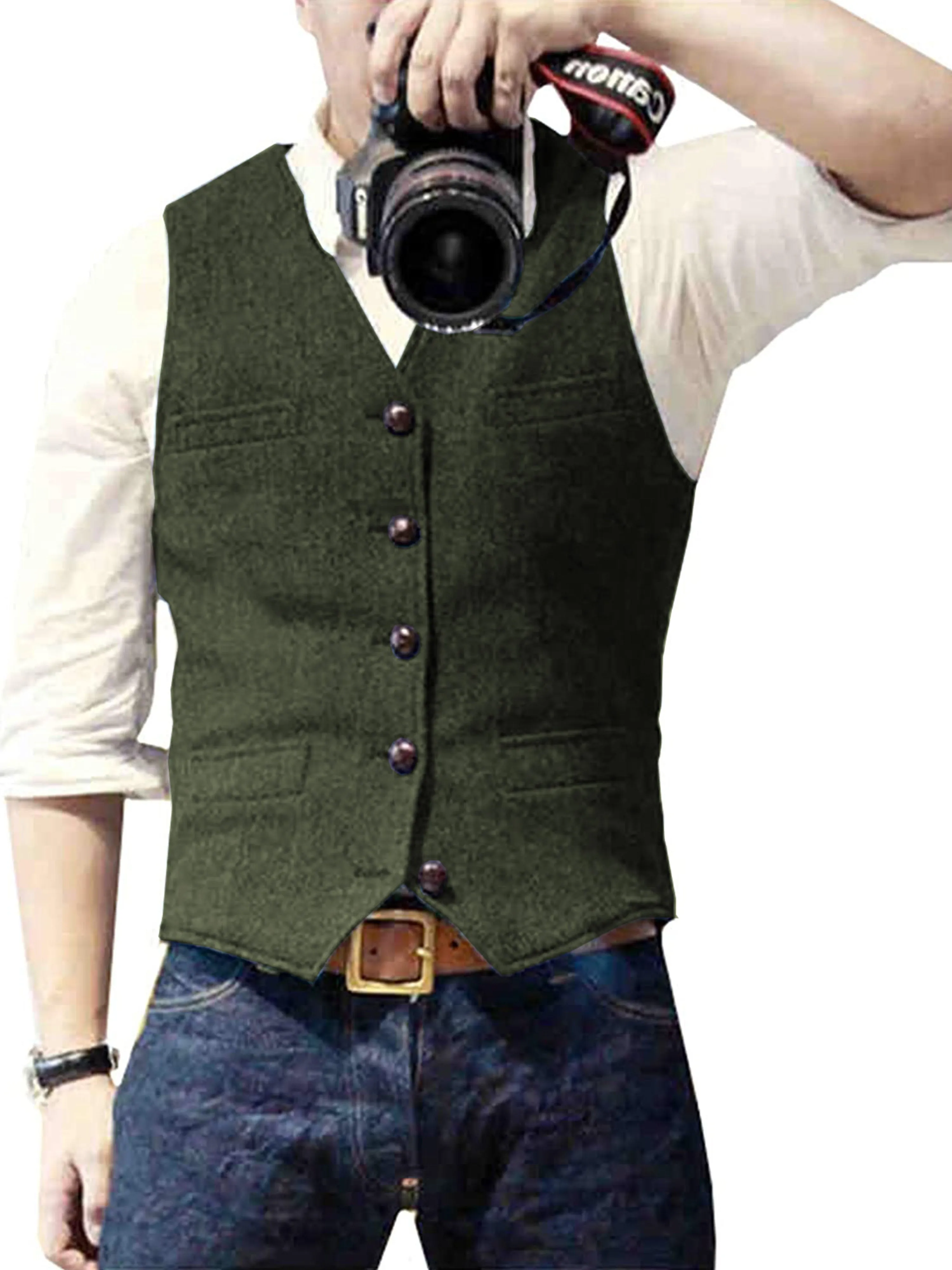 Herringbone Wedding Groom Best Man Vest