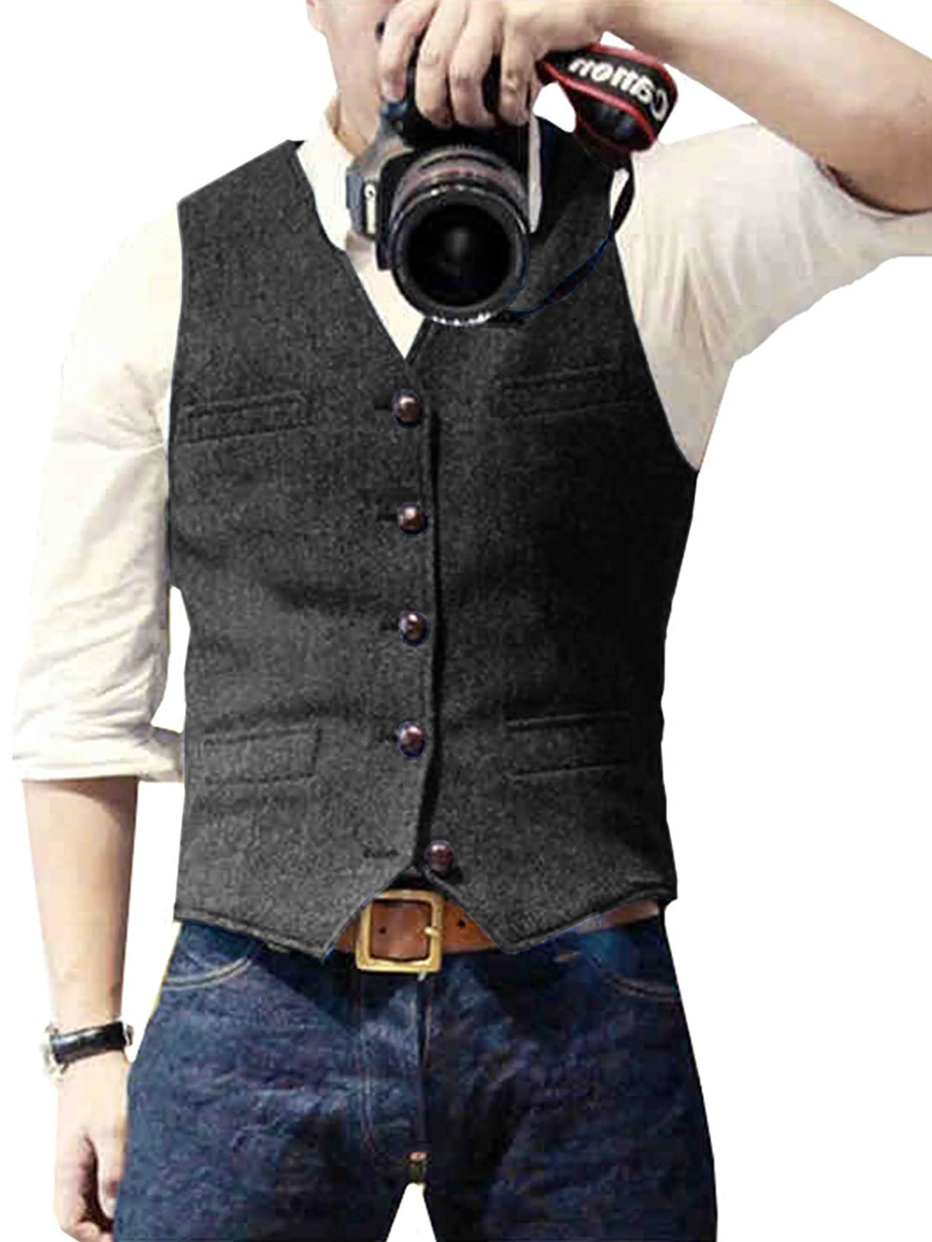 Herringbone Wedding Groom Best Man Vest