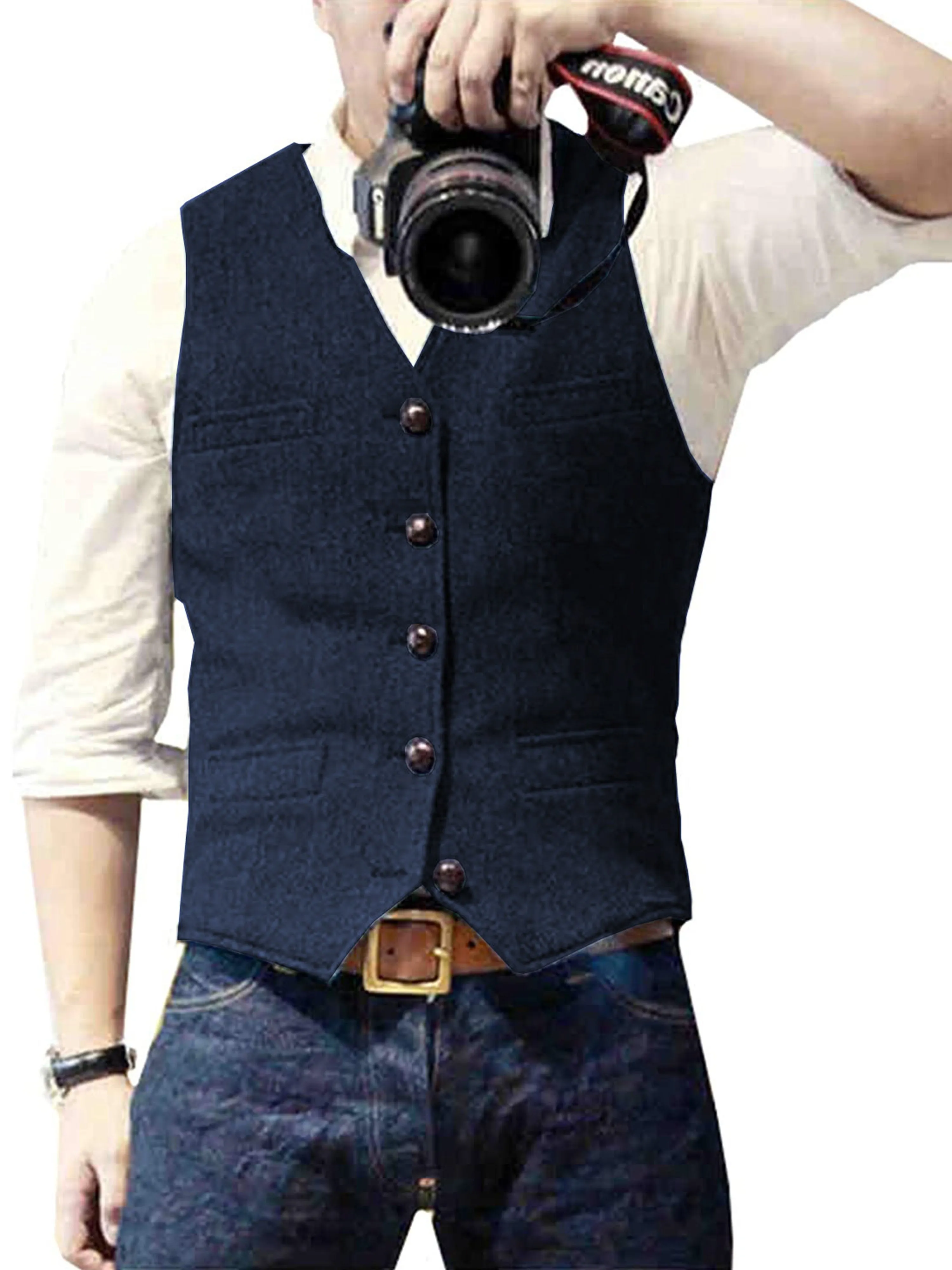 Herringbone Wedding Groom Best Man Vest