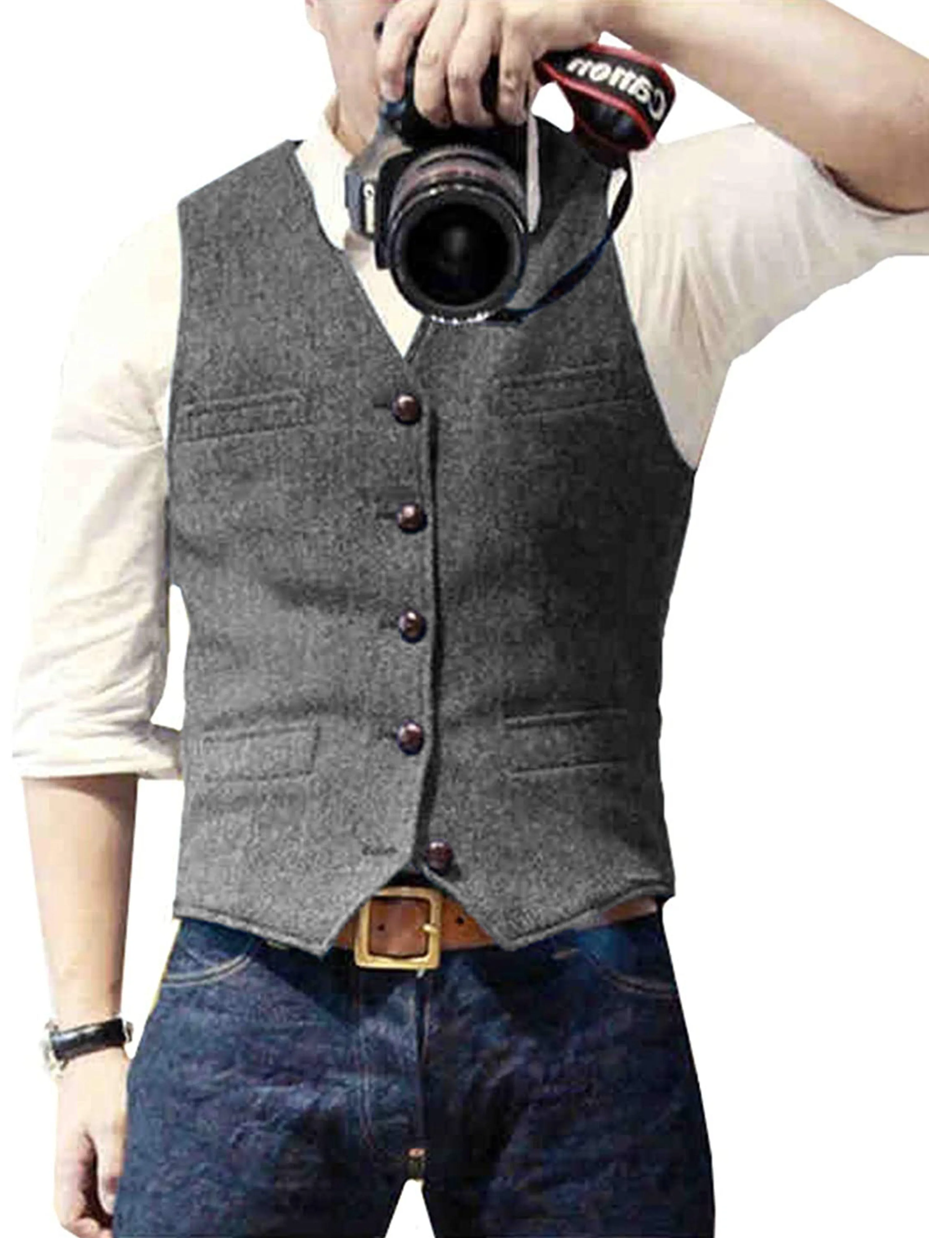 Herringbone Wedding Groom Best Man Vest