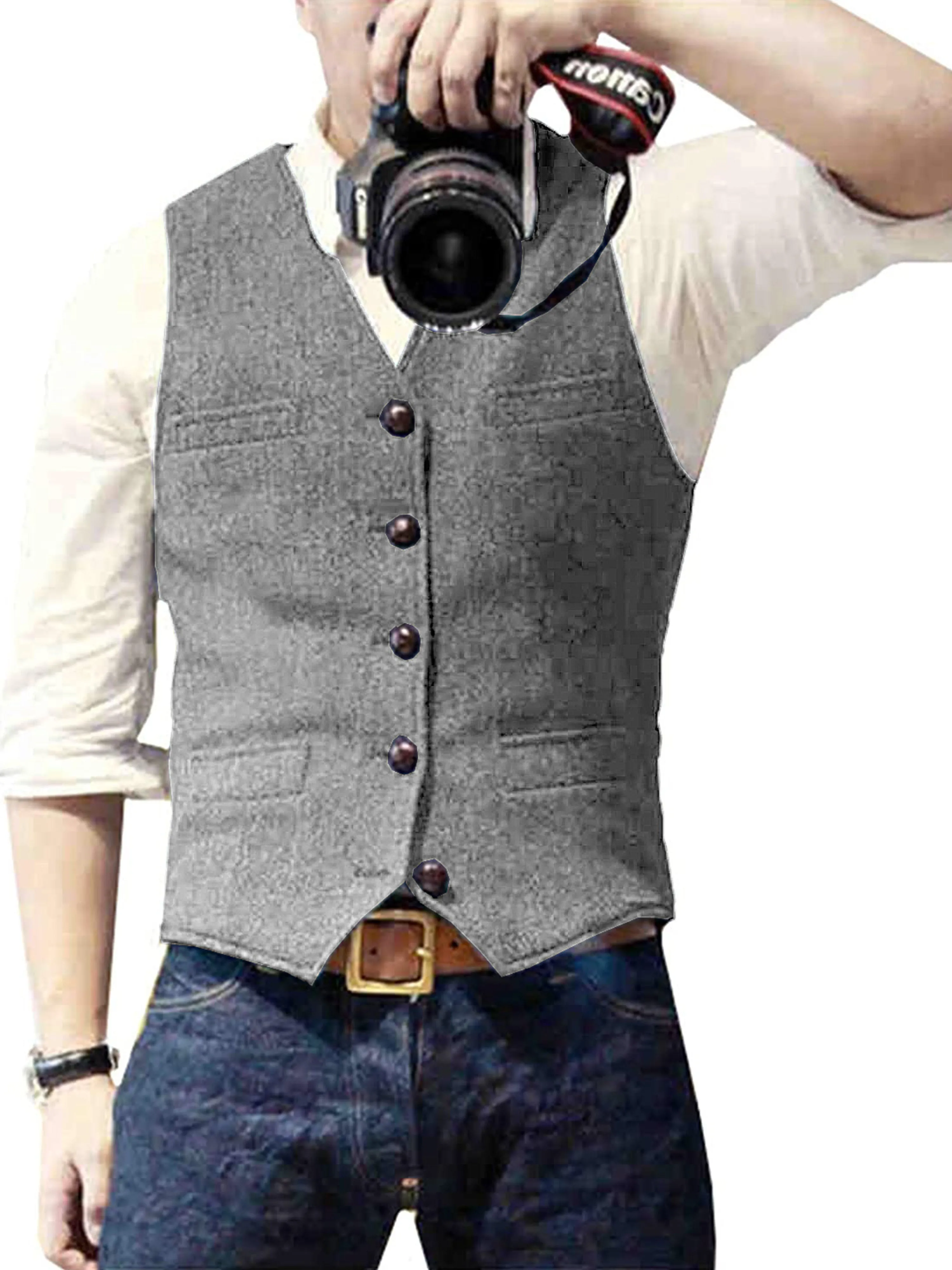 Herringbone Wedding Groom Best Man Vest