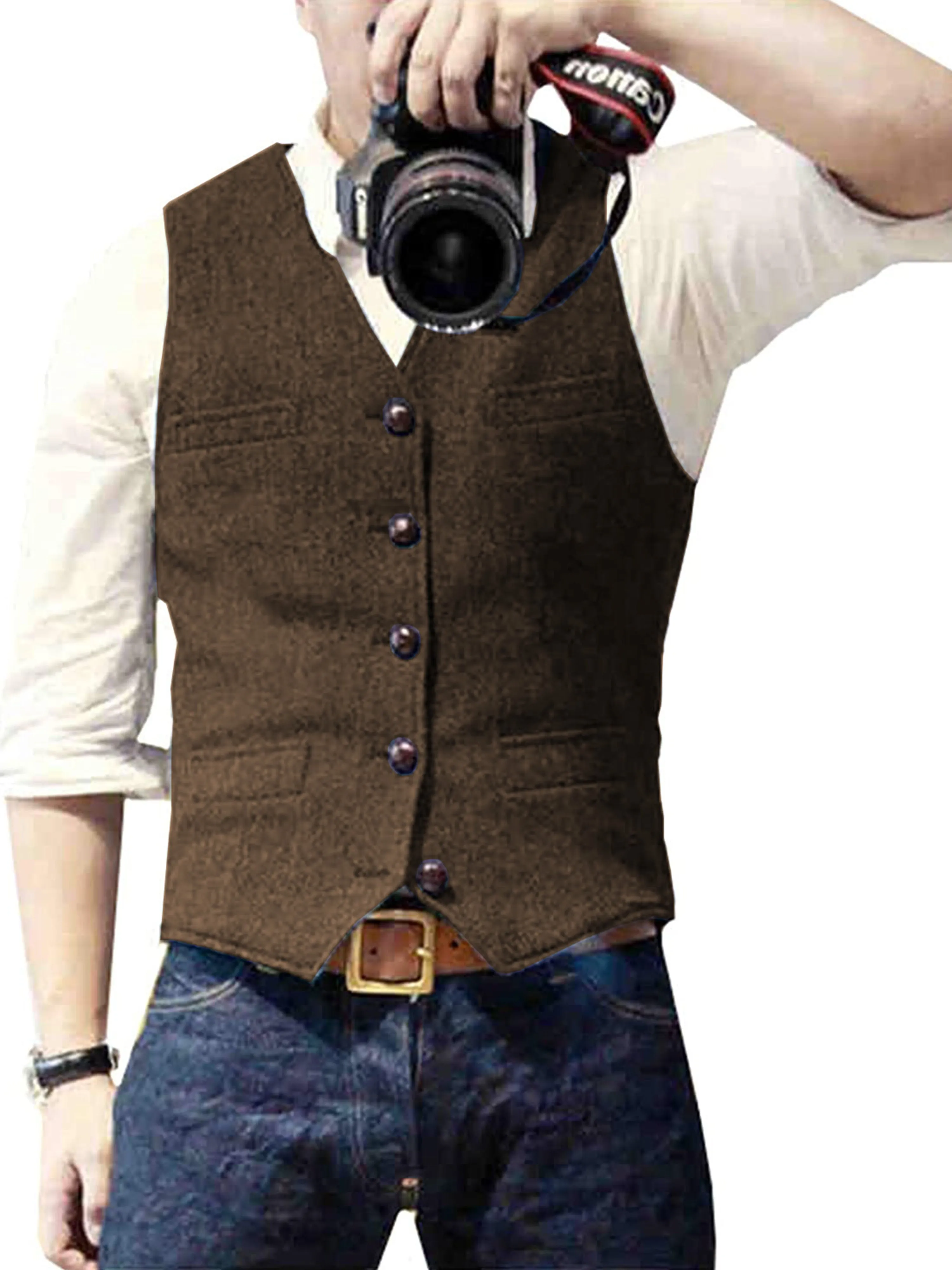 Herringbone Wedding Groom Best Man Vest