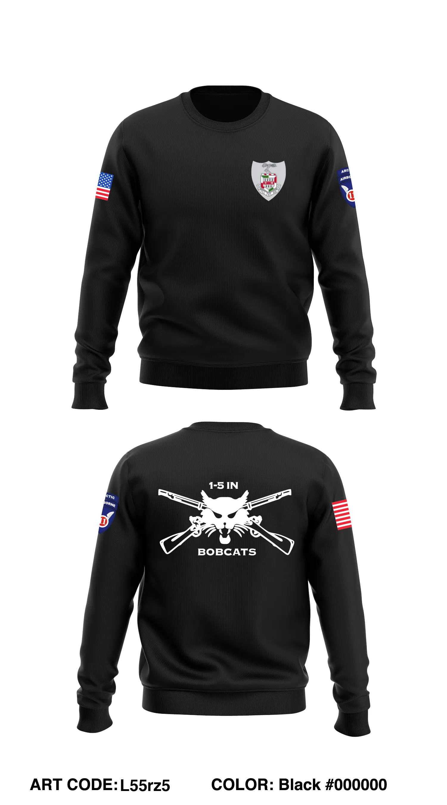 HHC, 1-5 Infantry Core Men's Crewneck Performance Sweatshirt - L55rz5