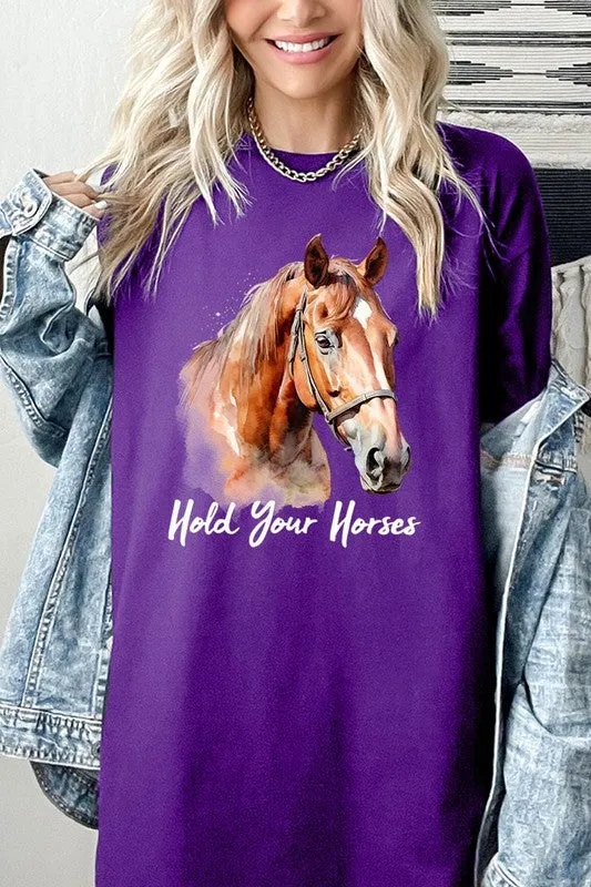 Hold Your Horses Graphic Plus Heavy Cotton Tee