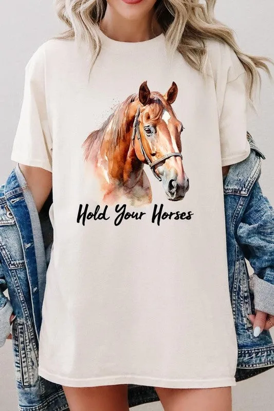 Hold Your Horses Graphic Plus Heavy Cotton Tee