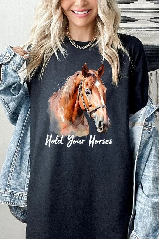 Hold Your Horses Graphic Plus Heavy Cotton Tee