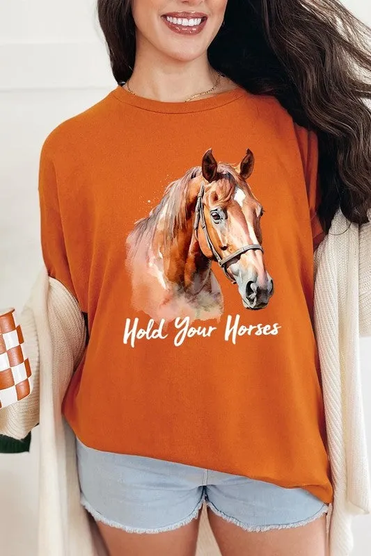 Hold Your Horses Graphic Plus Heavy Cotton Tee