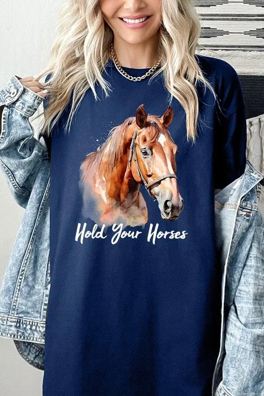 Hold Your Horses Graphic Plus Heavy Cotton Tee