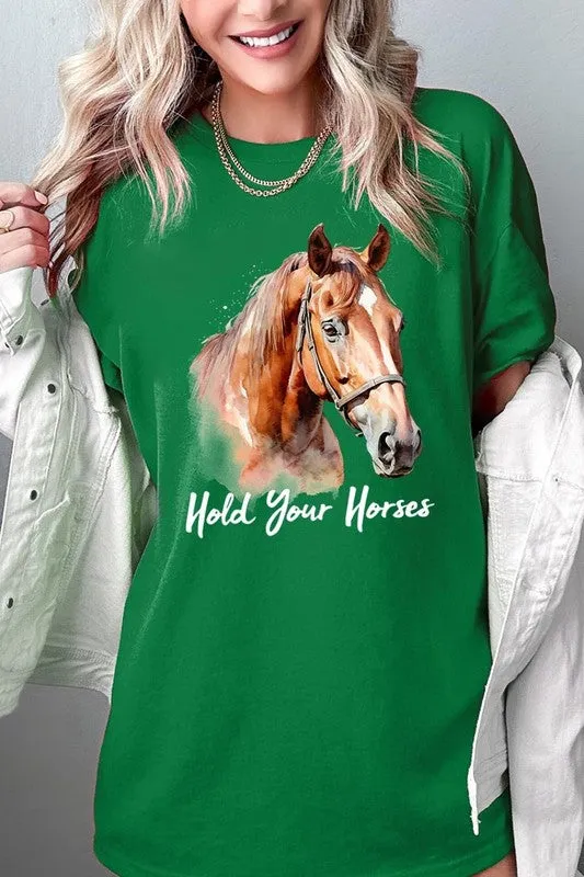 Hold Your Horses Graphic Plus Heavy Cotton Tee