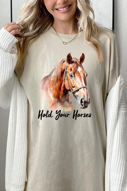 Hold Your Horses Graphic Plus Heavy Cotton Tee