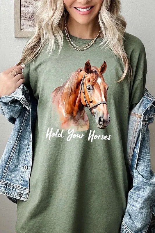 Hold Your Horses Graphic Plus Heavy Cotton Tee