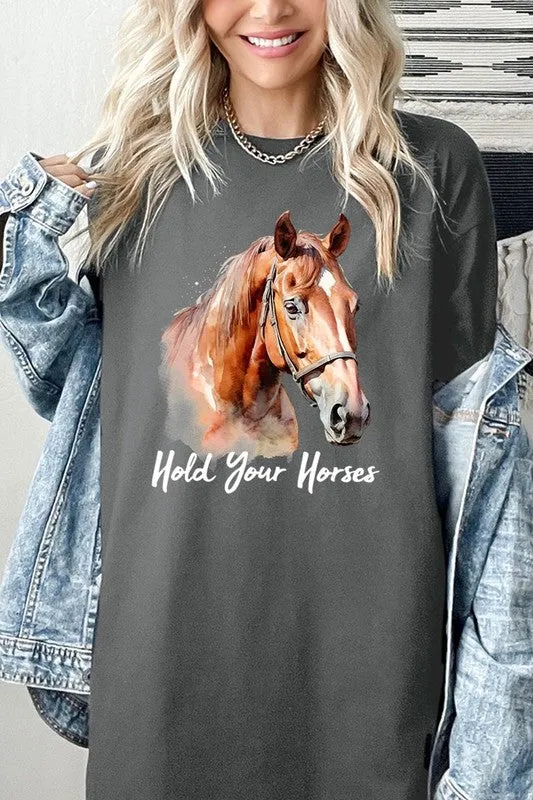 Hold Your Horses Graphic Plus Heavy Cotton Tee