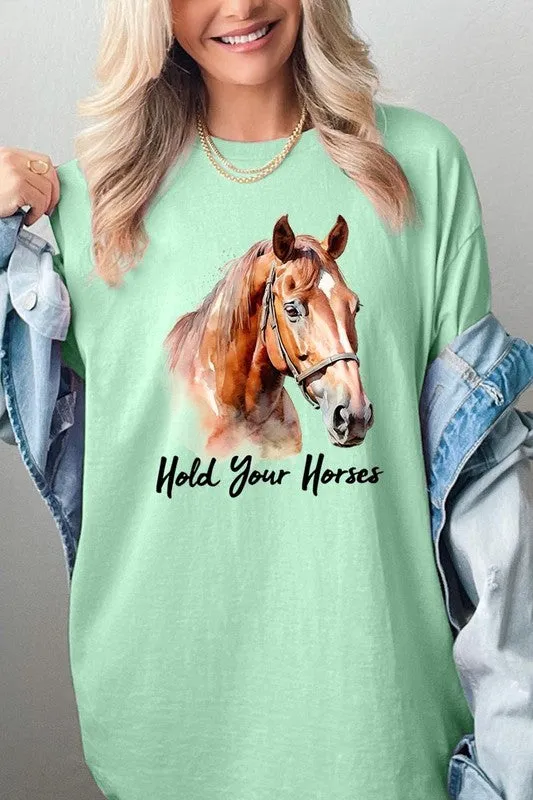 Hold Your Horses Graphic Plus Heavy Cotton Tee
