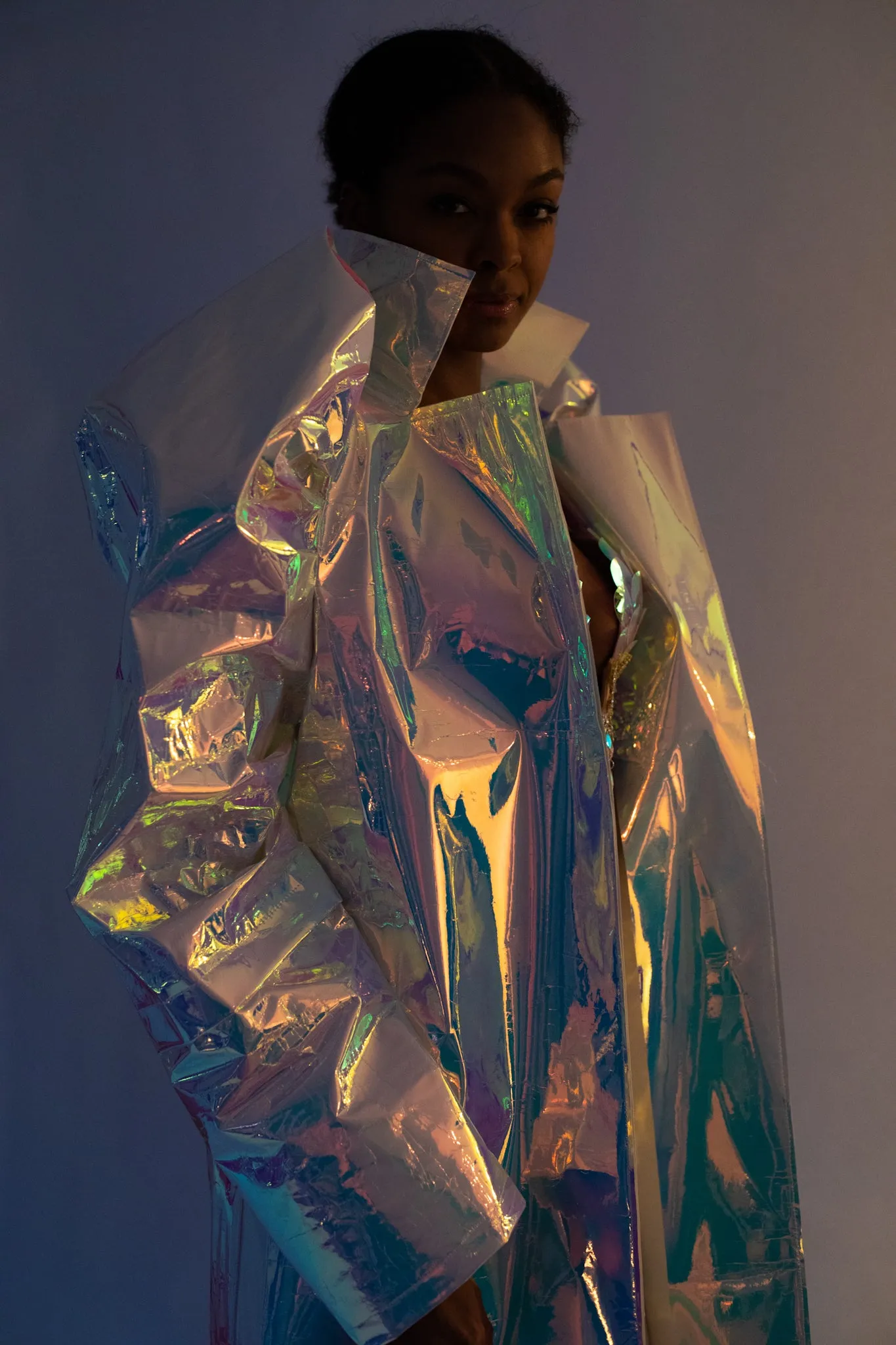 Kaleidoscopic Iridescent Coat