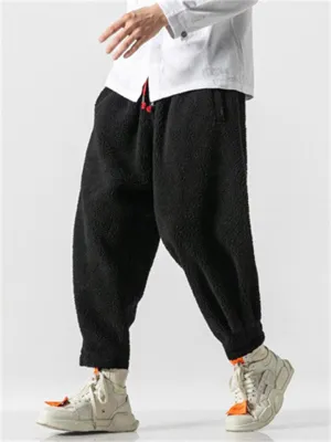 Keep Warm Solid Color Woolen Pants