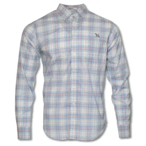 Kevin's Wrinkle Free Sky Blue/Peach Plaid Shirt