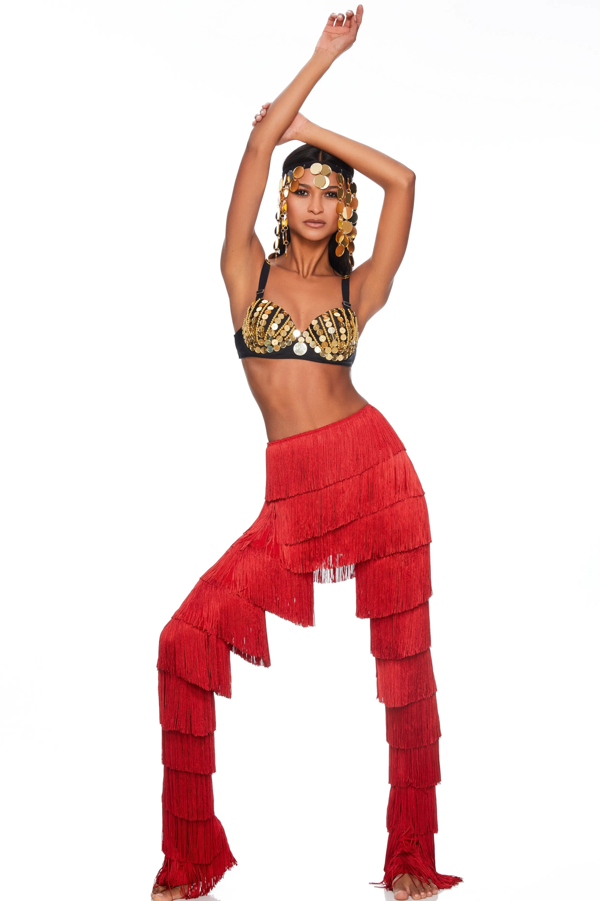 Life On The Run Red Fringed Pants
