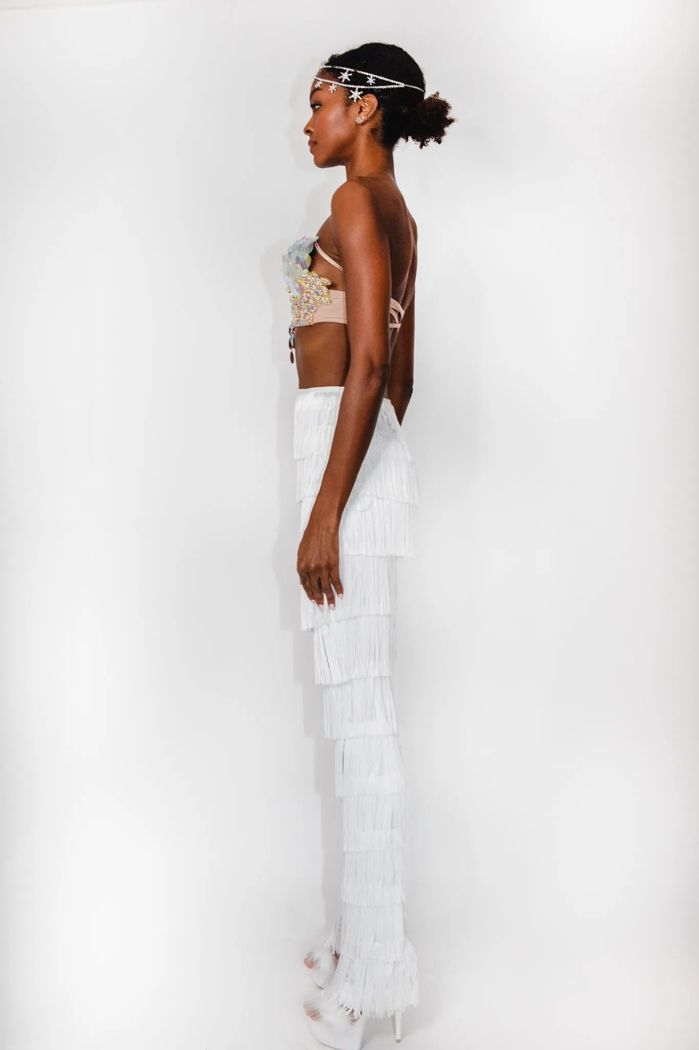 Life On The Run White Fringed Pants