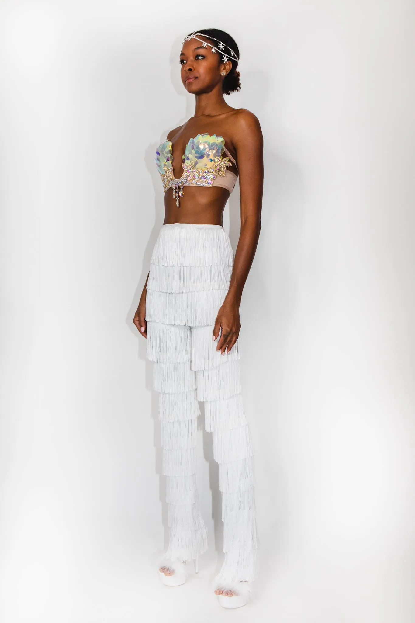 Life On The Run White Fringed Pants